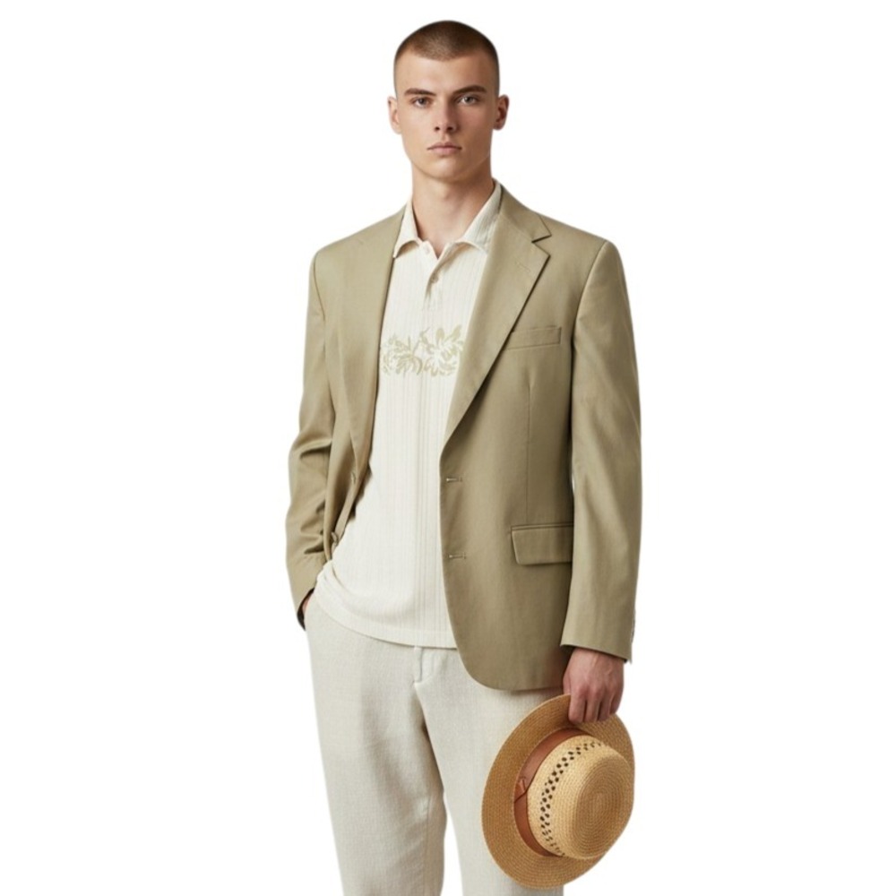 VTG Brooks Brothers 40 S/40 R Beige Tan Cotton Blend Blazer Sport Coat - USA